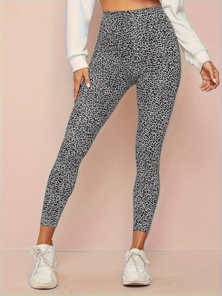 Kvinners Leopard Mønster Høy-Liv Leggings