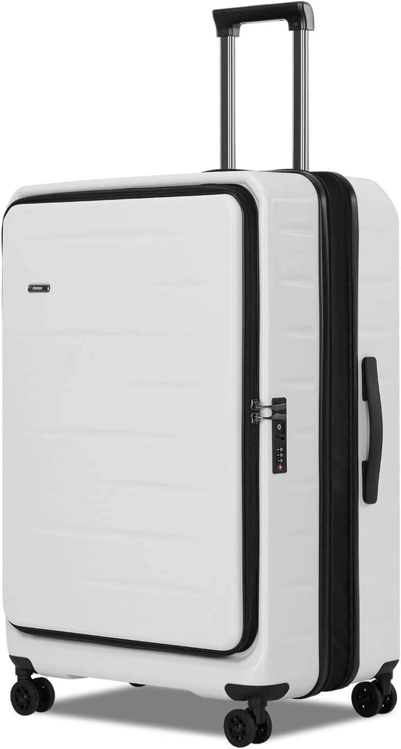 Utvidbar hardcase-koffert med frontlomme og TSA-lås