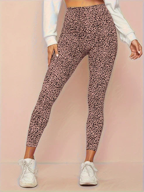 Kvinners Leopard Mønster Høy-Liv Leggings