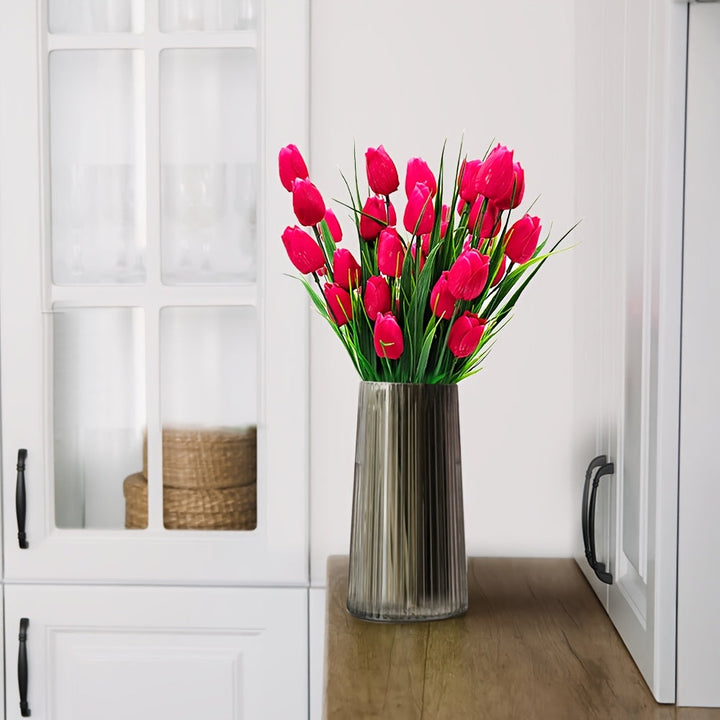 Sett med 6 Kunstige Tulipanbuketter – UV-bestandige og Realistiske til Hage- og Innedekorasjon