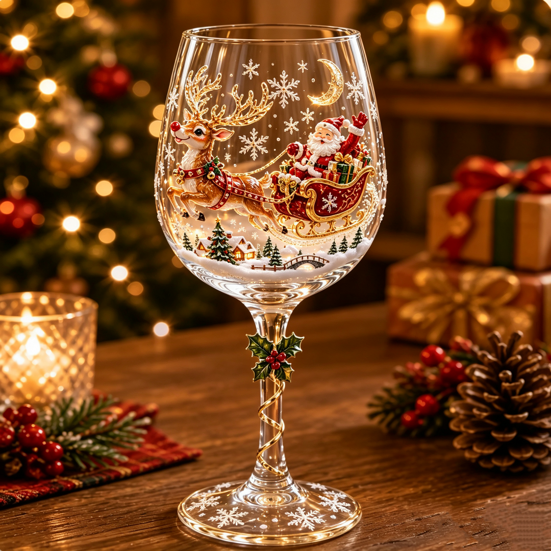 3D-vinglass til jul – festlig drikkeglede med julecharme