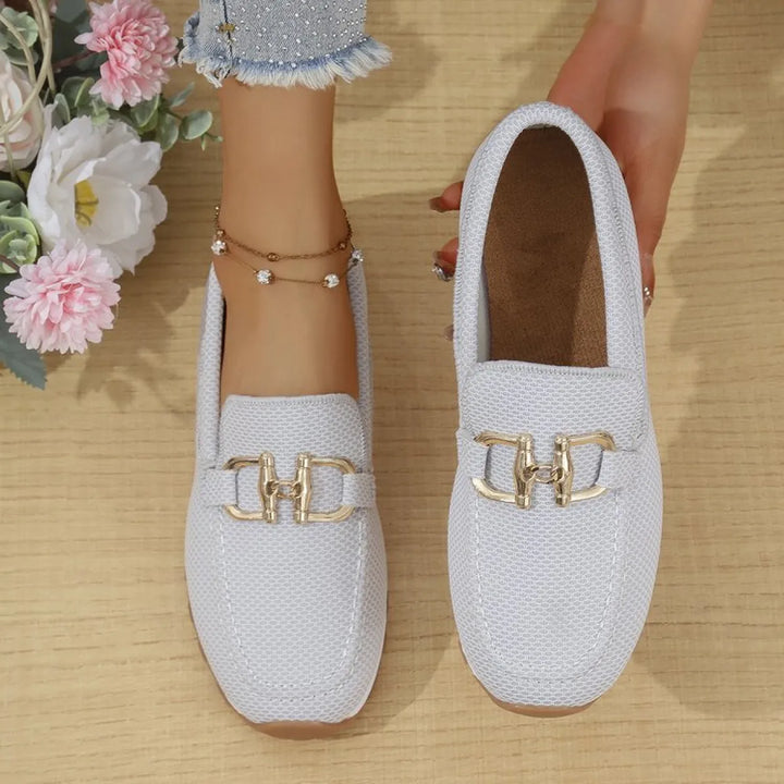 Kvinners Solid Farge Flate Sneakers