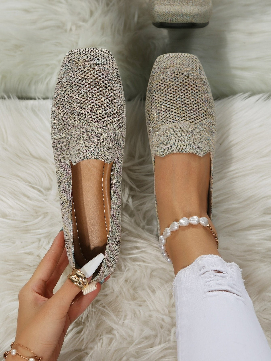 Ortopediske slip-on-sneakers for dame med myk fotseng og pustende mesh