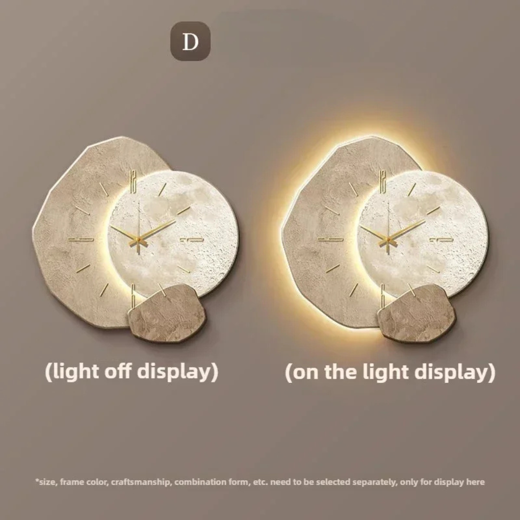 Moderne Minimalistisk Veggklokke med Lys