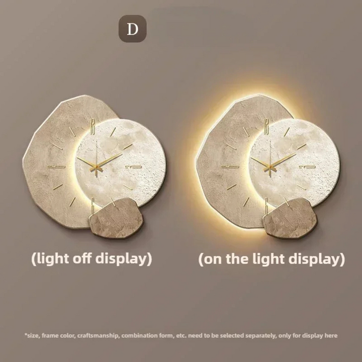 Moderne Minimalistisk Veggklokke med Lys