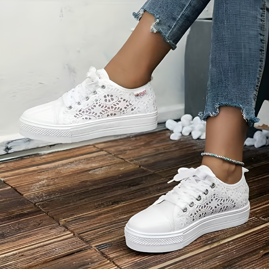 Casual Mote Lisse Sneakers