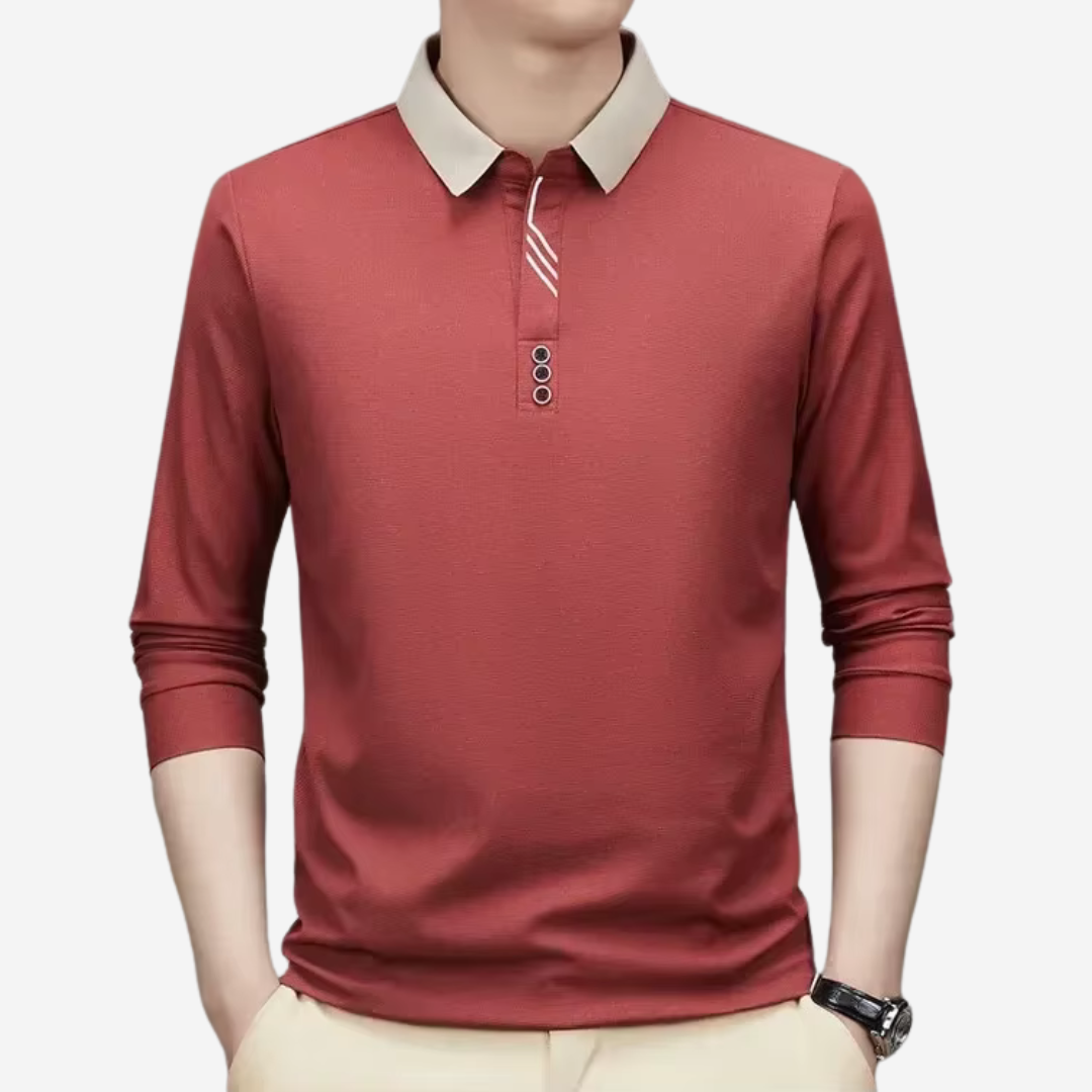 Casual Langermet Polo for Menn