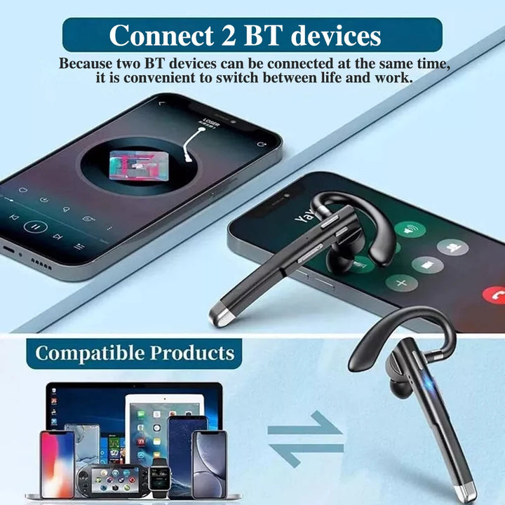 BT5.3 En Øre Bluetooth Headset med Støyreduksjon