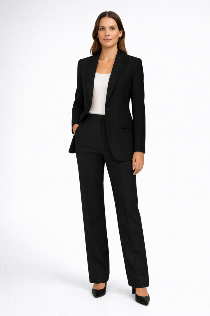 Buksedress til Dame – Blazer med Struktur & Rett Bukse
