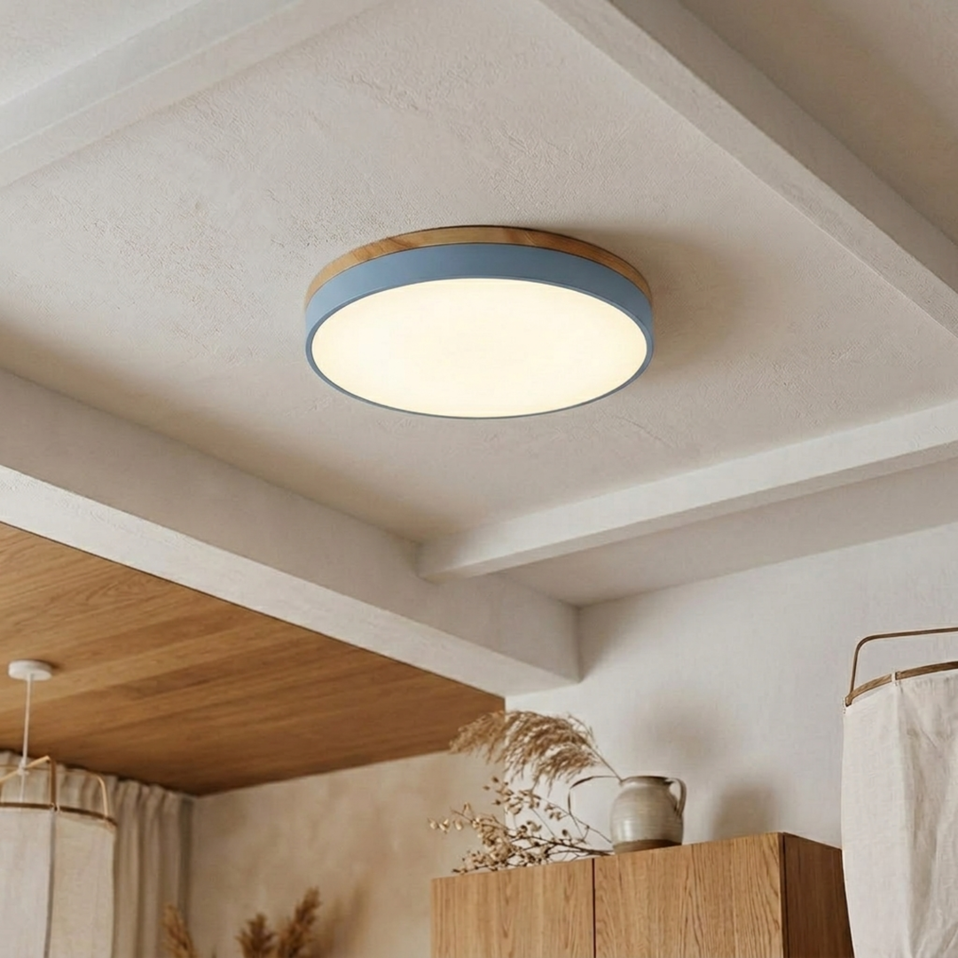 Rund skive-taklampe – flat, flushmontert lampe