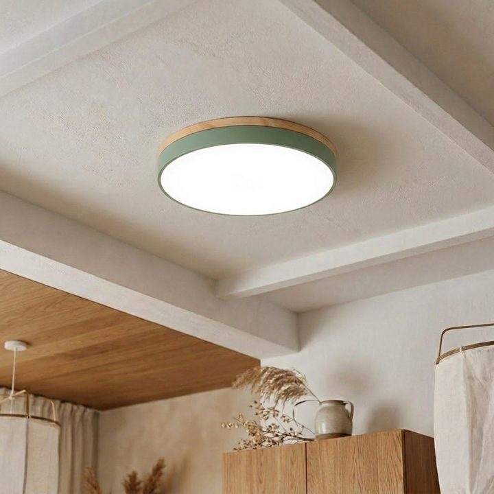 Rund skive-taklampe – flat, flushmontert lampe