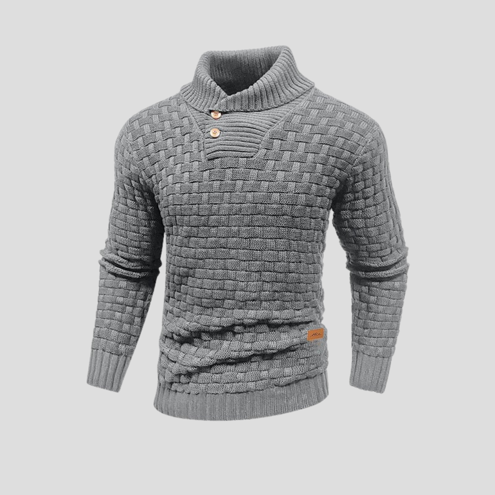 Menns Halv-Krage Knapp-Sweater
