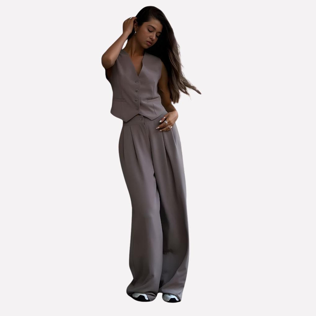 Kvinnes Ermløs Vest & Lange Bukser