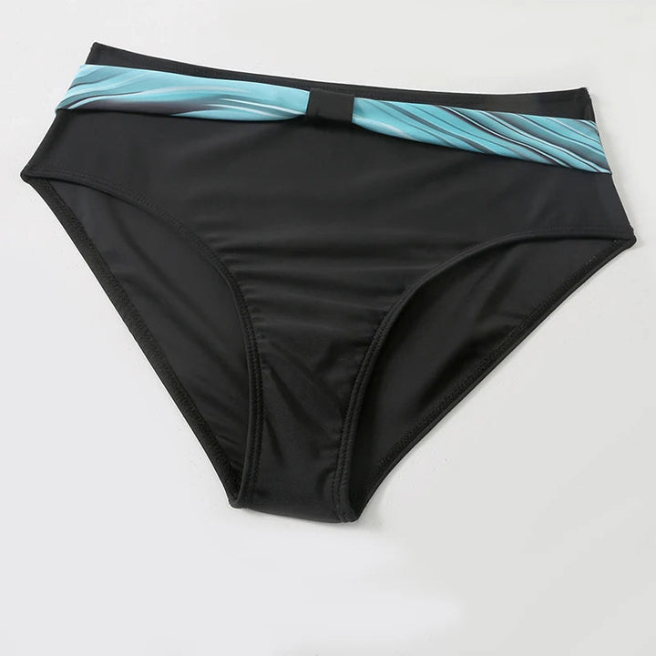 Høy Midje Bikini Set med Stilig Print