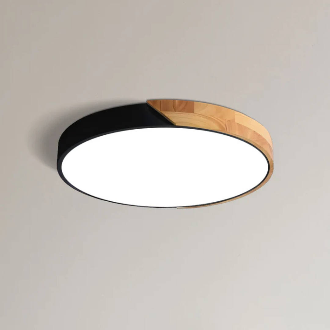 Delos taklampe i skandinavisk tre | Naturlig LED-designlampe