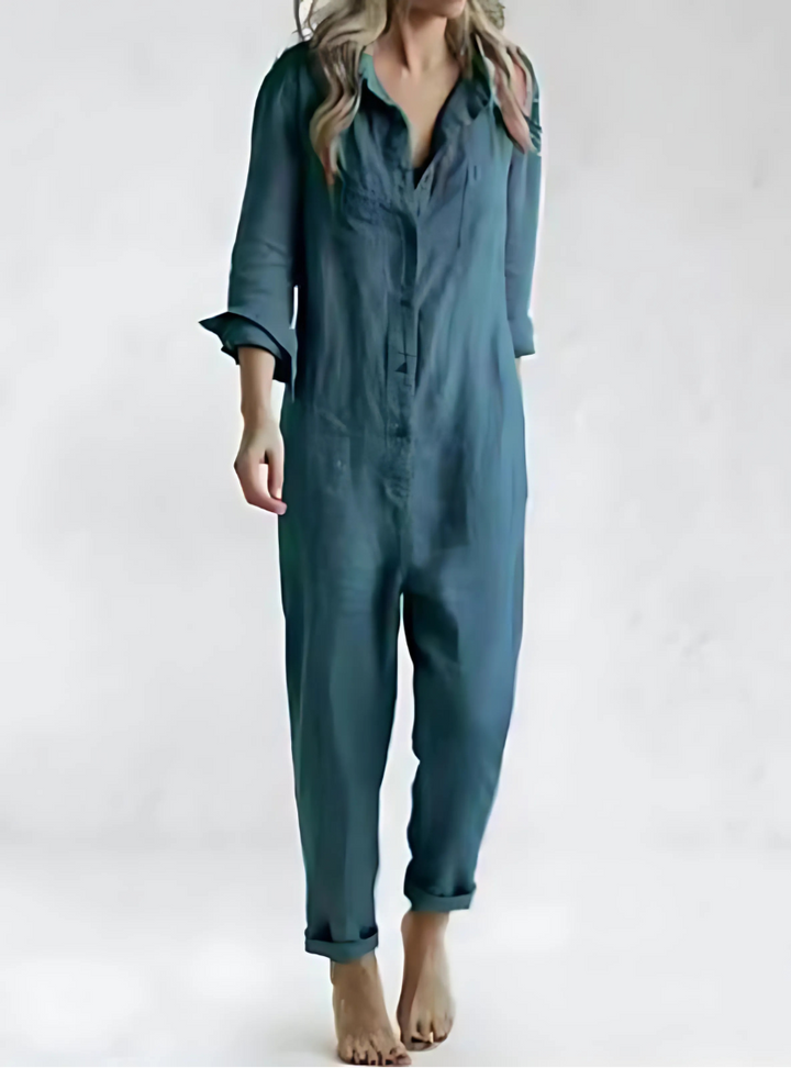 Bomull-Lin Jumpsuit for Kvinner
