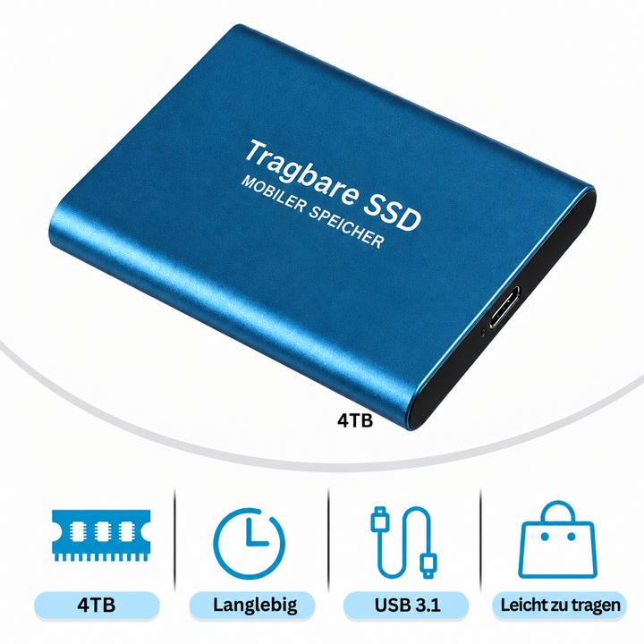 Robust ekstern SSD 30 TB for store filer