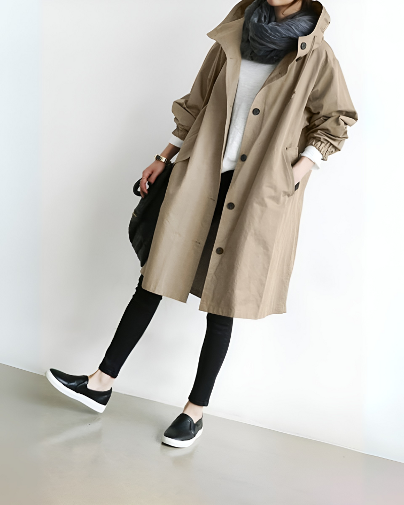 Klassisk Hette Trench Coat