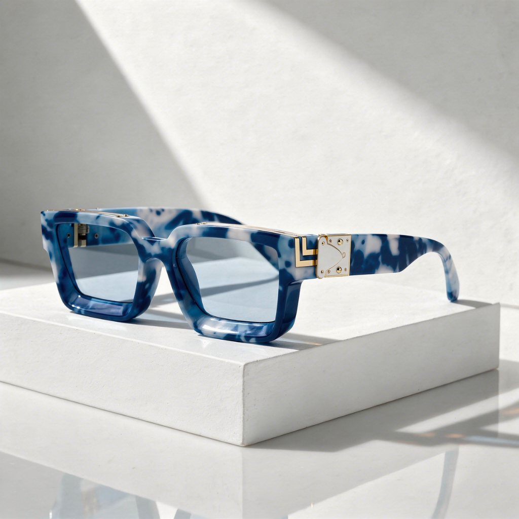 Firkantet Solbrille med Gullfarget Hengsel og UV400-beskyttelse