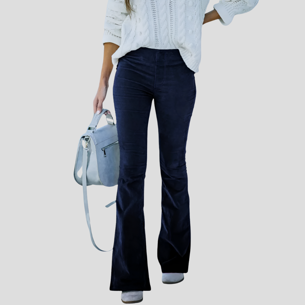 Kvinnens Høyt Liv Vintage Corduroy Bukser