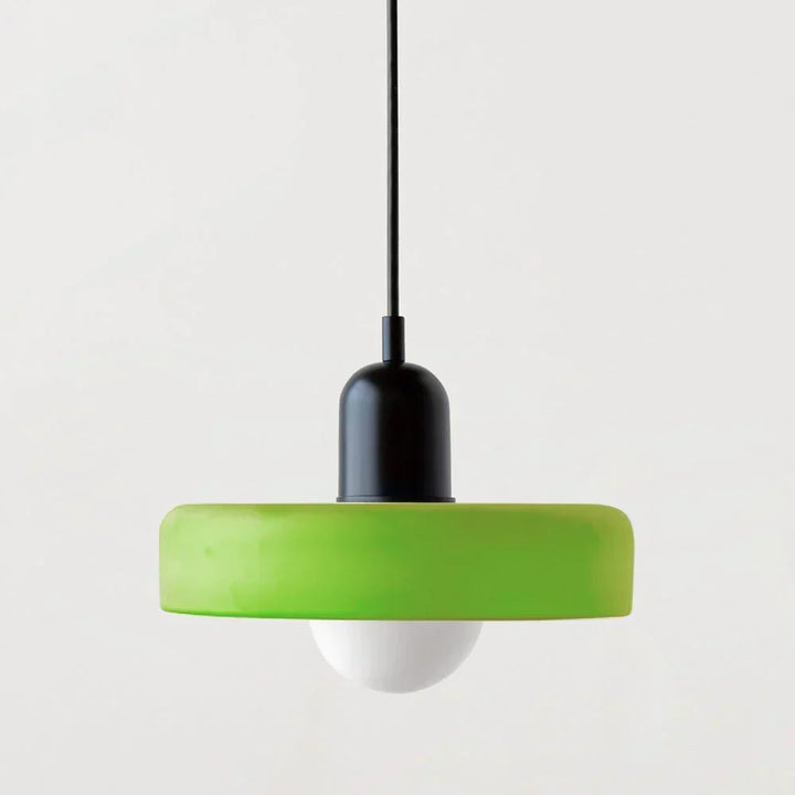 Bauhaus pendellampe i fargeglass