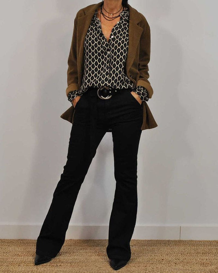 Kvinners V-Hals Bluse