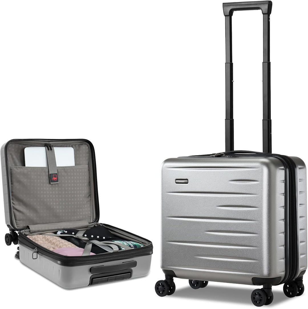 Utvidbar hardcase-koffert med frontlomme og TSA-lås