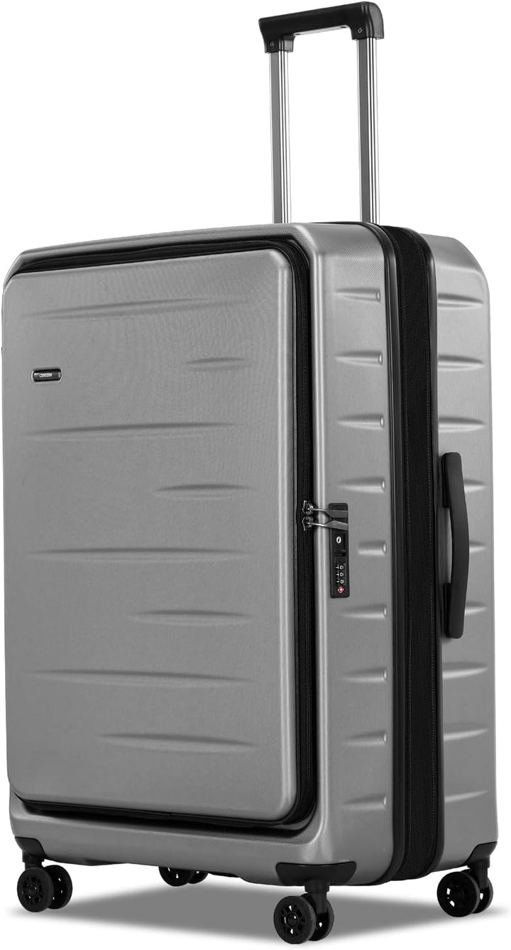 Utvidbar hardcase-koffert med frontlomme og TSA-lås