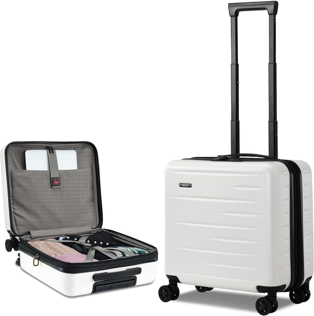 Utvidbar hardcase-koffert med frontlomme og TSA-lås