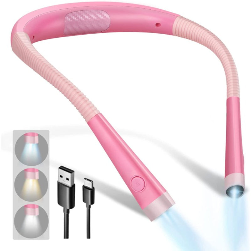 LED-Nakkelampe for Lesing, Sengelys, 3 Farger, 6 Lysstyrkenivåer, Fleksibel Arm, Oppladbar, Holdbar, Perfekt for Lesing, Strikking, Camping, Reparasjon