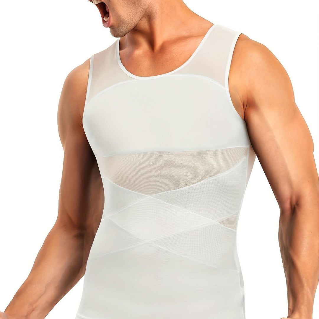 Herre Shapewear Tanktop Magekontroll Ermeløs Undertrøye