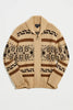 Vintage Jacquard Strikket Herre Cardigan med Glidelås Tidless Stil Møter Moderne Komfort