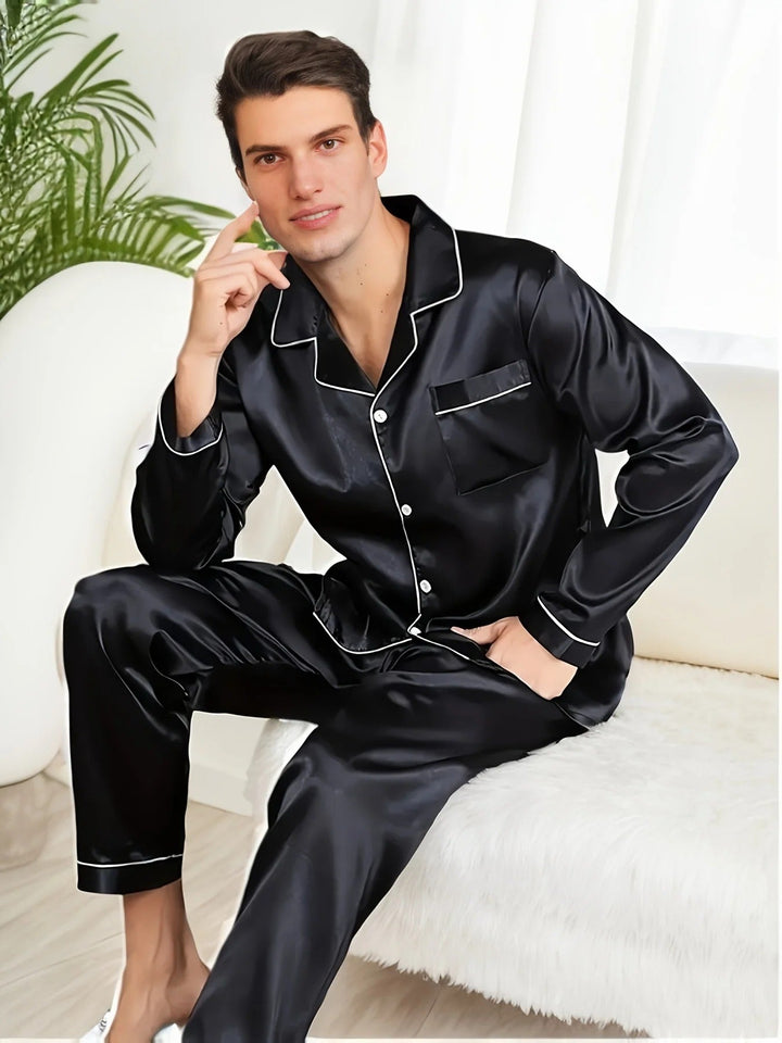Pehmeä satiininen miesten pyjama - Adrian