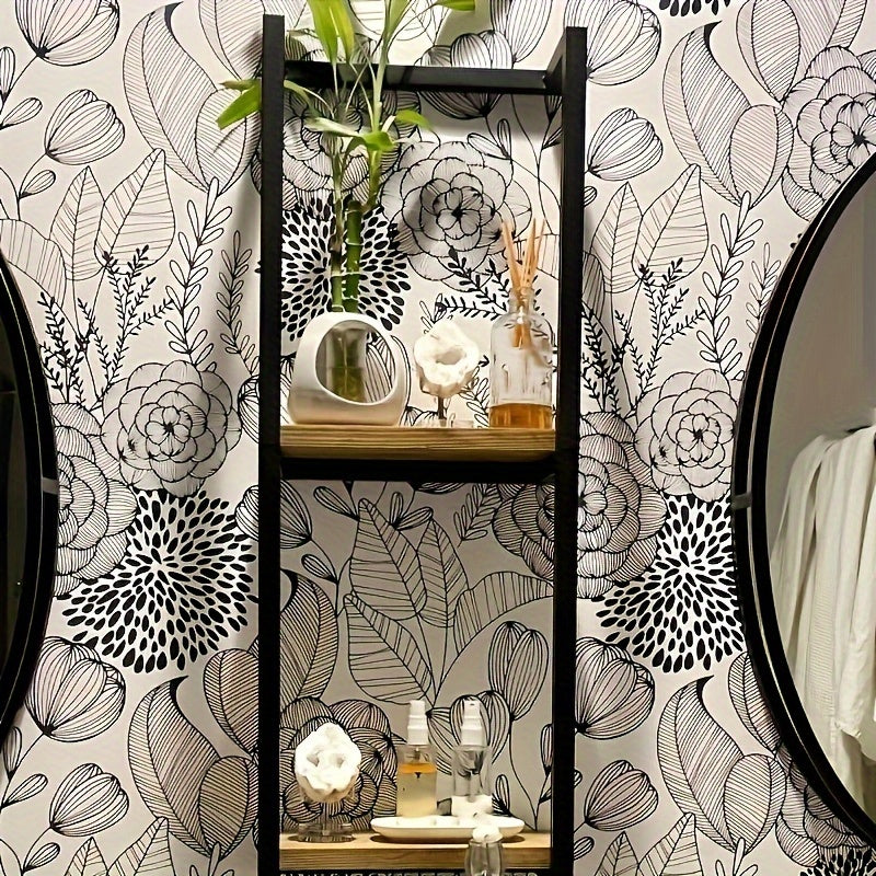 Industrielt håndklestativ med hyller – Elegante og funksjonelle veggmøbler