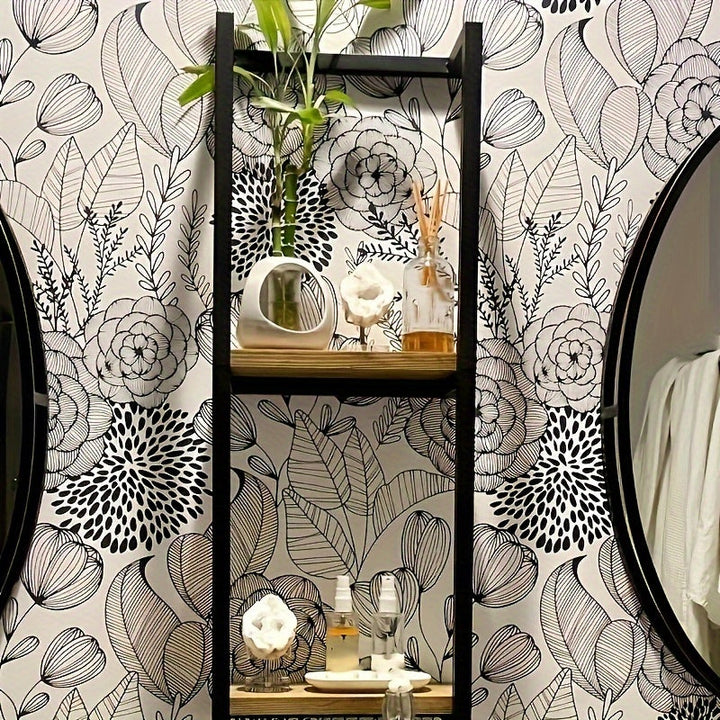Industrielt håndklestativ med hyller – Elegante og funksjonelle veggmøbler