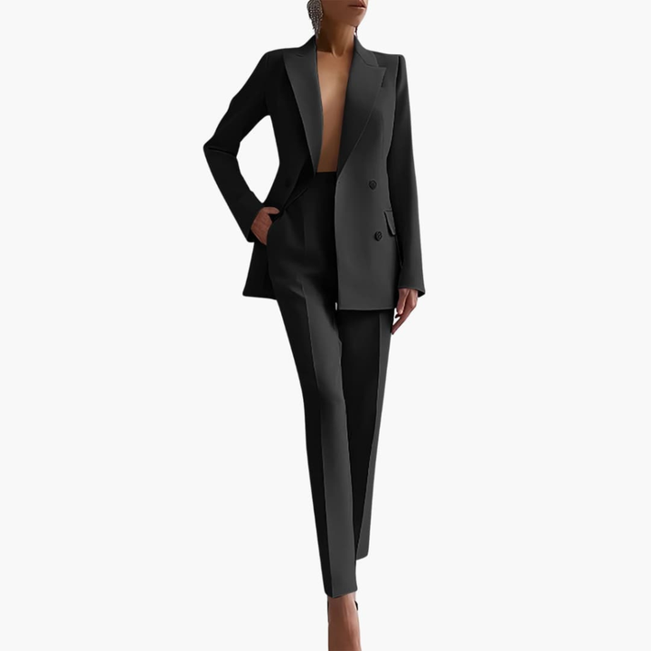 Kvinners Dress Set med Blazer og Rett Bukser