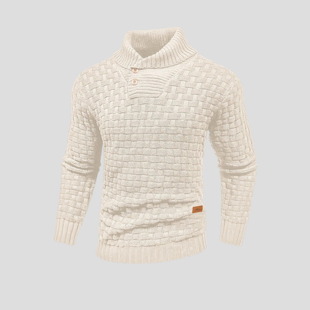 Menns Halv-Krage Knapp-Sweater
