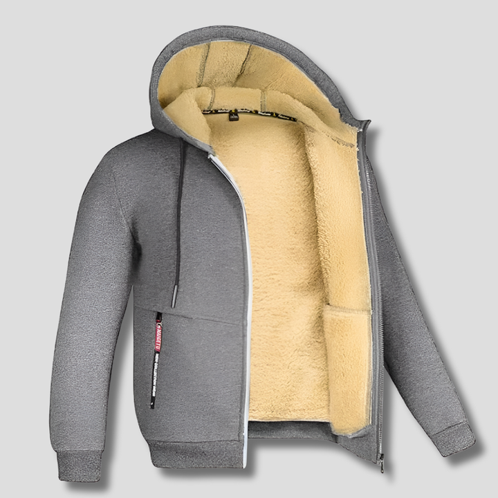 Herre Fleece Pullover med Faux Fur Fôr