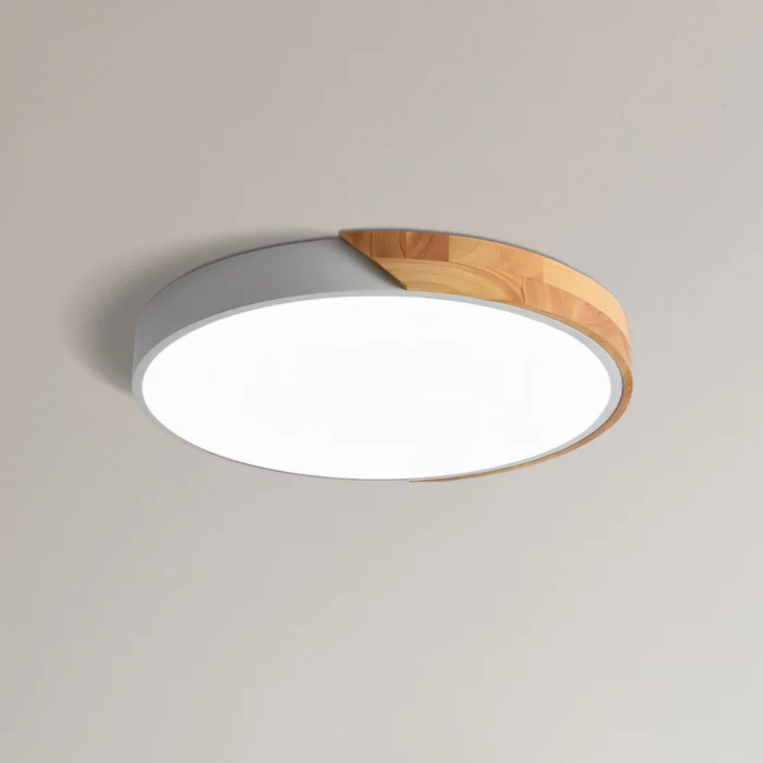 Delos Skandi Taklampe i Tre | LED-Designlys med Naturlig Uttrykk
