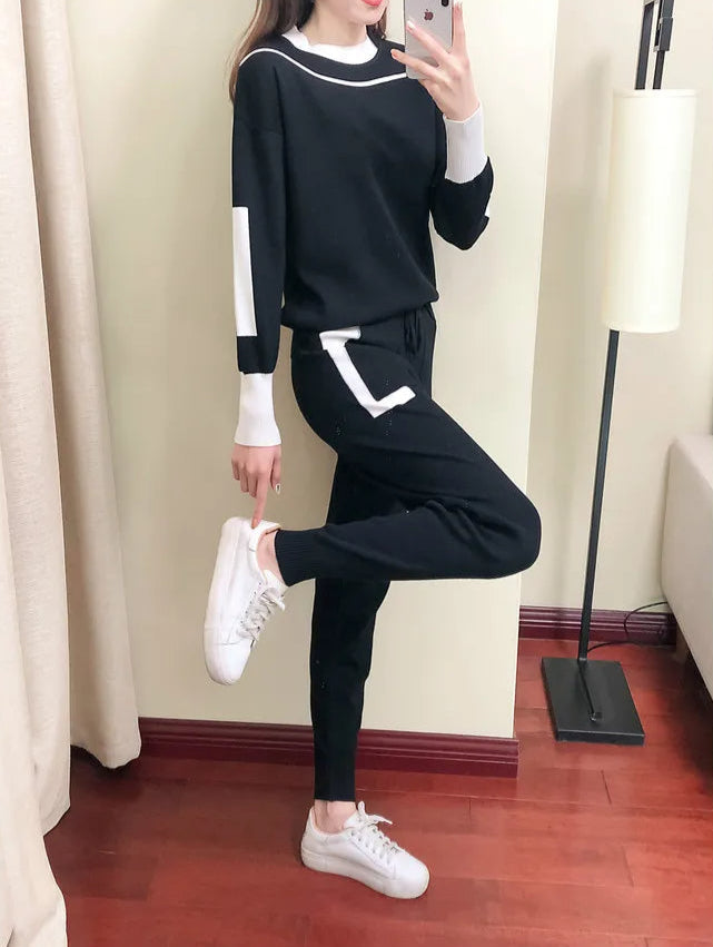 KosyStrikk Varm Strikket 2-Dels Sett for Kvinner