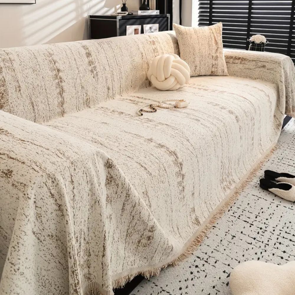 Mandel Crest Sofa Trekk Elegant Komfort for Din Stue