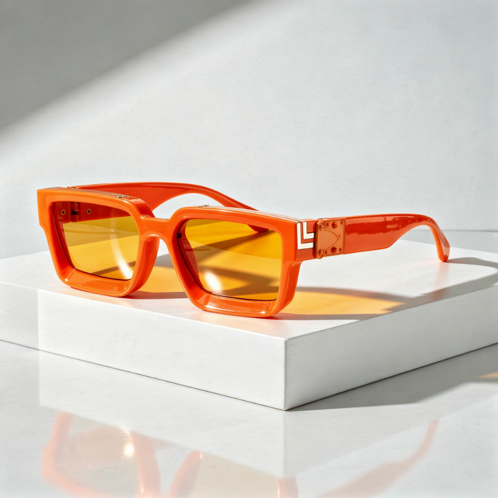 Firkantet Solbrille med Gullfarget Hengsel og UV400-beskyttelse