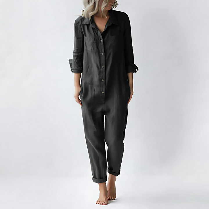 Bomull-Lin Jumpsuit for Kvinner