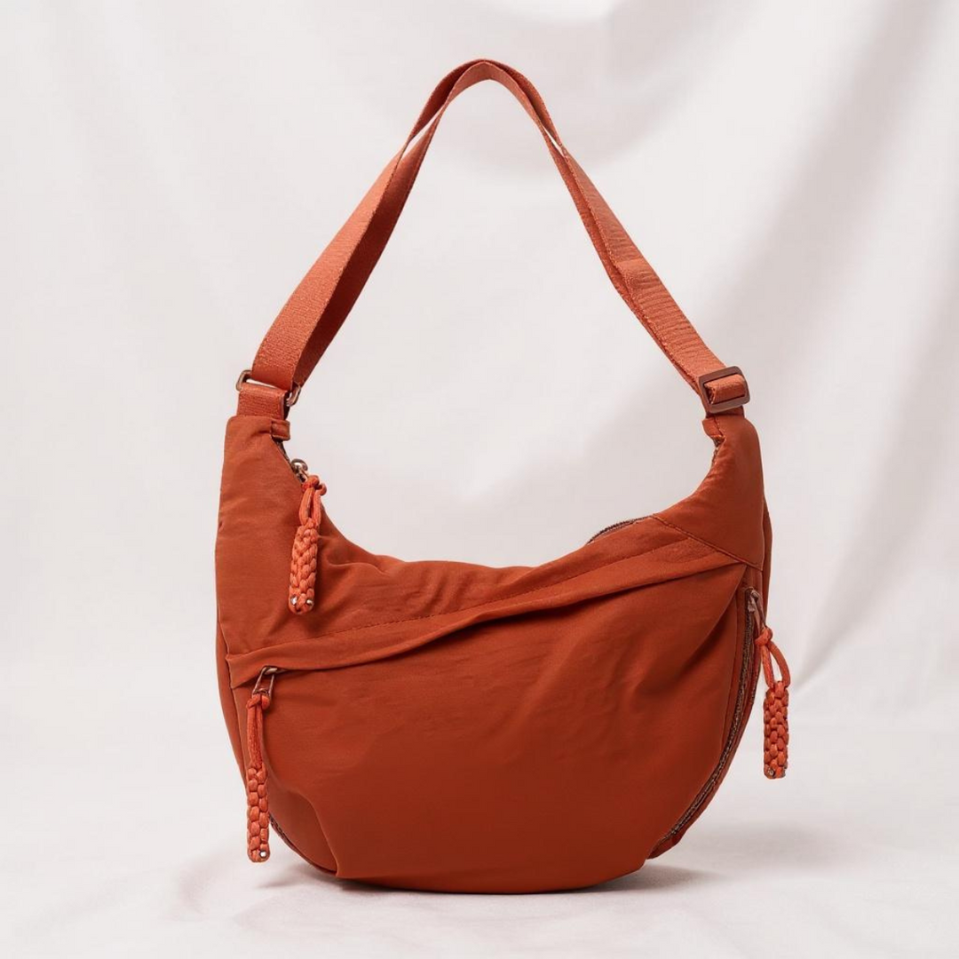 Skulderveske - justerbar bærestropp, crossbody i nylon med flere lommer