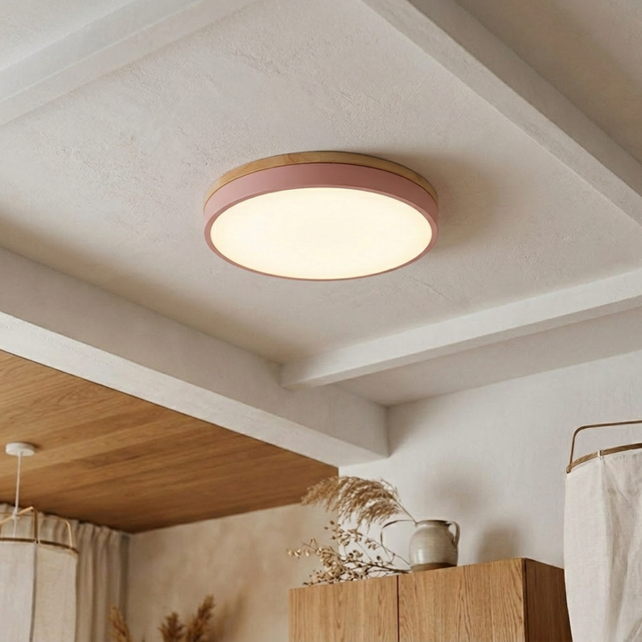 Rund skive-taklampe – flat, flushmontert lampe