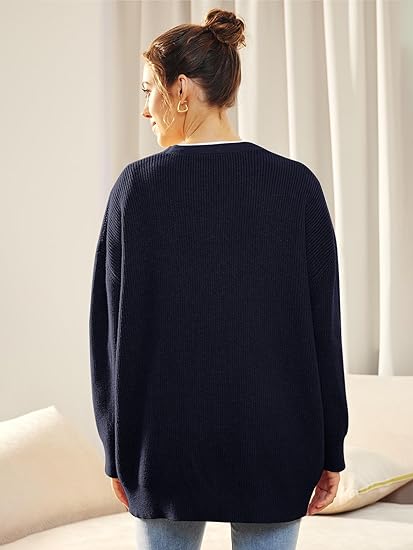 Oversized V-Neck Cardigan med Knappelukking