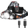 Hqdz-Td 20000 lumen oppladbar hodelykt - vanntett, justerbart lys for utendørs, jakt, camping