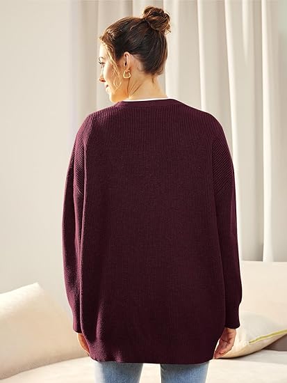 Oversized V-Neck Cardigan med Knappelukking