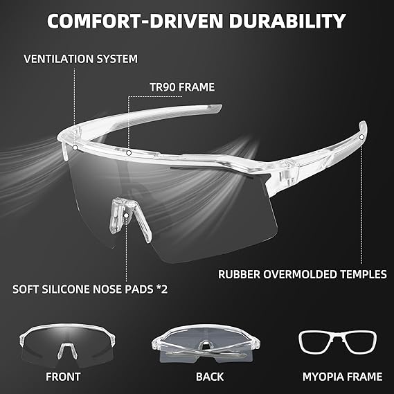 SunShift taktiske solbriller – fotokromatiske UV-sportsbriller