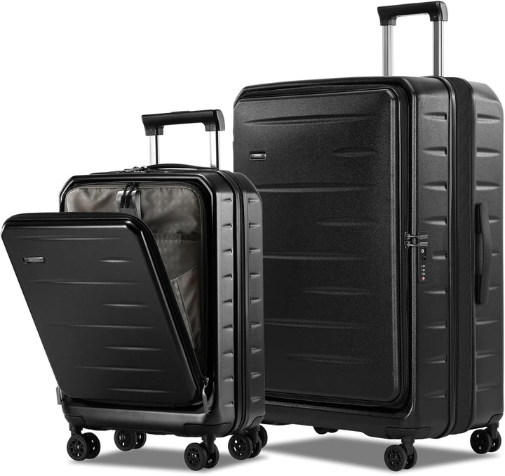 Utvidbar hardcase-koffert med frontlomme og TSA-lås